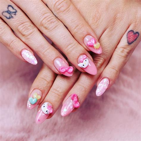 cute nails hello kitty|More.